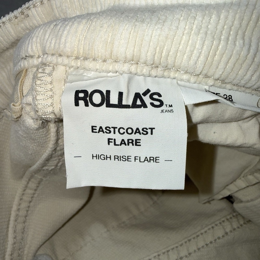Rolla's East Coast Flare Jean Vanilla Corduroy High-Rise US Sz 28 AU 10 Boho 90s - Picture 8 of 15